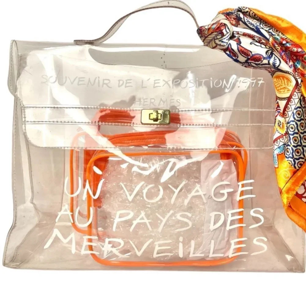 HERMES Vinyl Kelly Exhibition Tote Bag - Picture 1 of 13